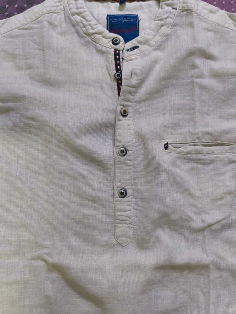 Mandarin Collar Short Kurta Shirt for Men