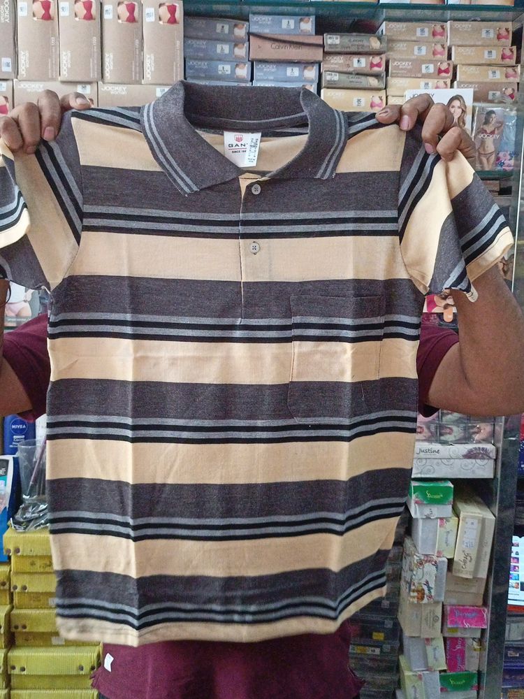 Gant Brown Cream Color T Shirt For Men Women