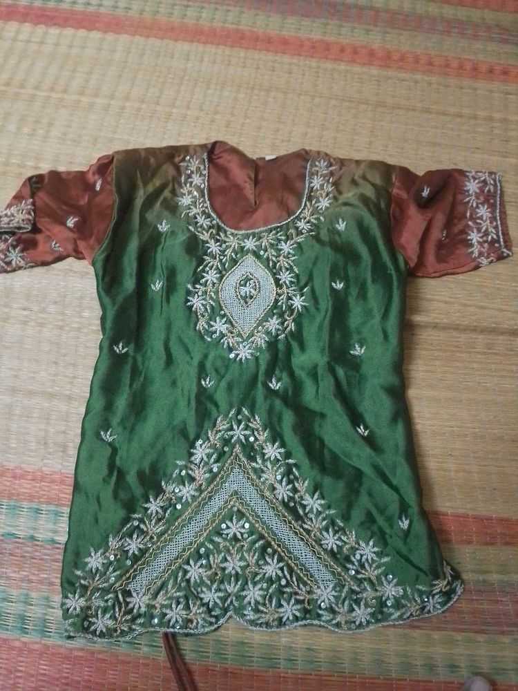 Embroidered Green Lehenga