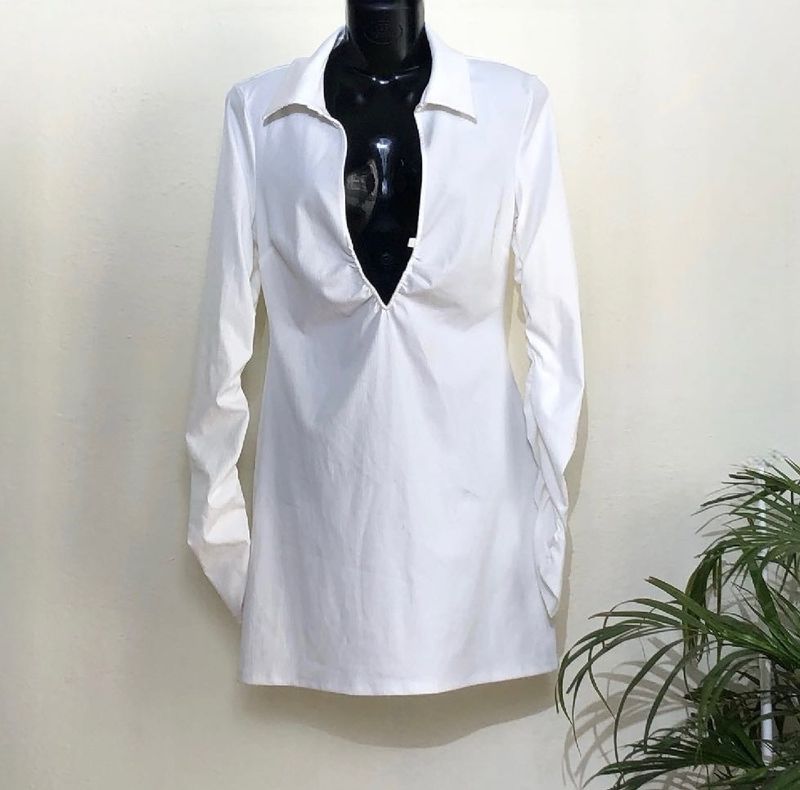 Mango Cut Out Shirt Style Dress