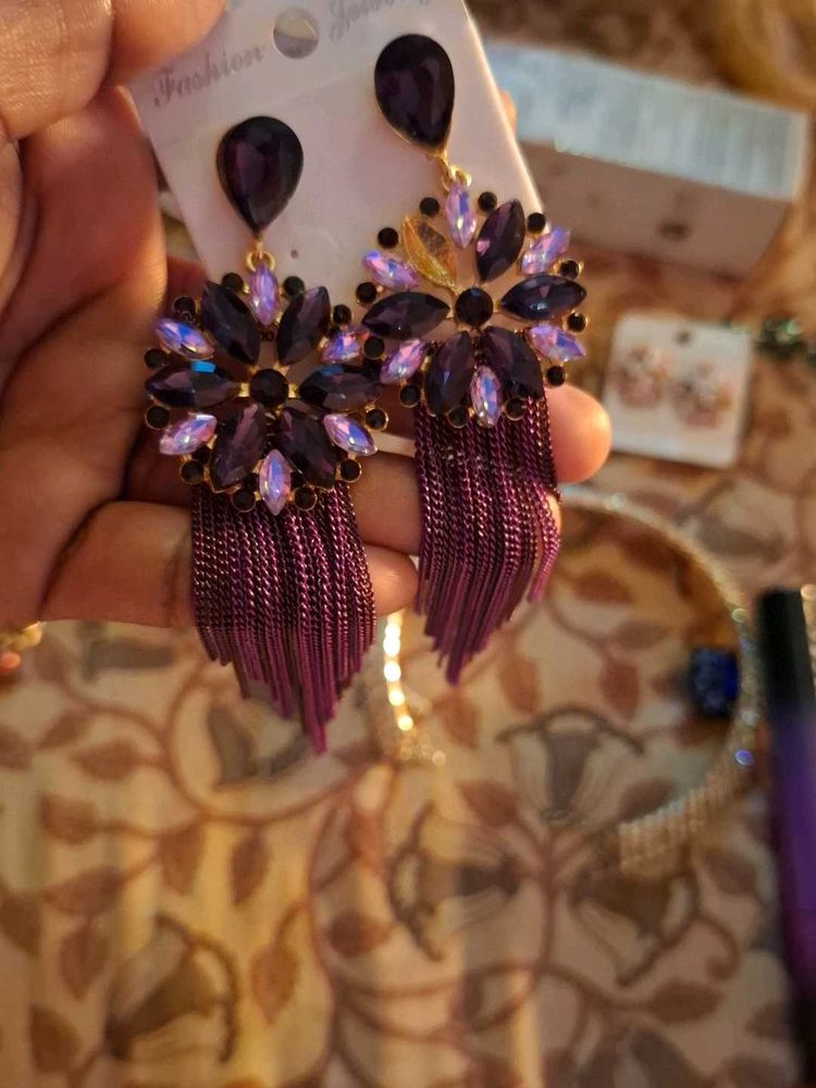 Purple Fashion Earrings