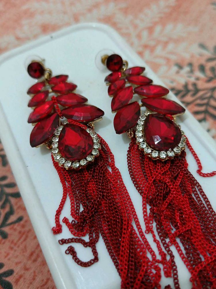 Red Statement Earrings