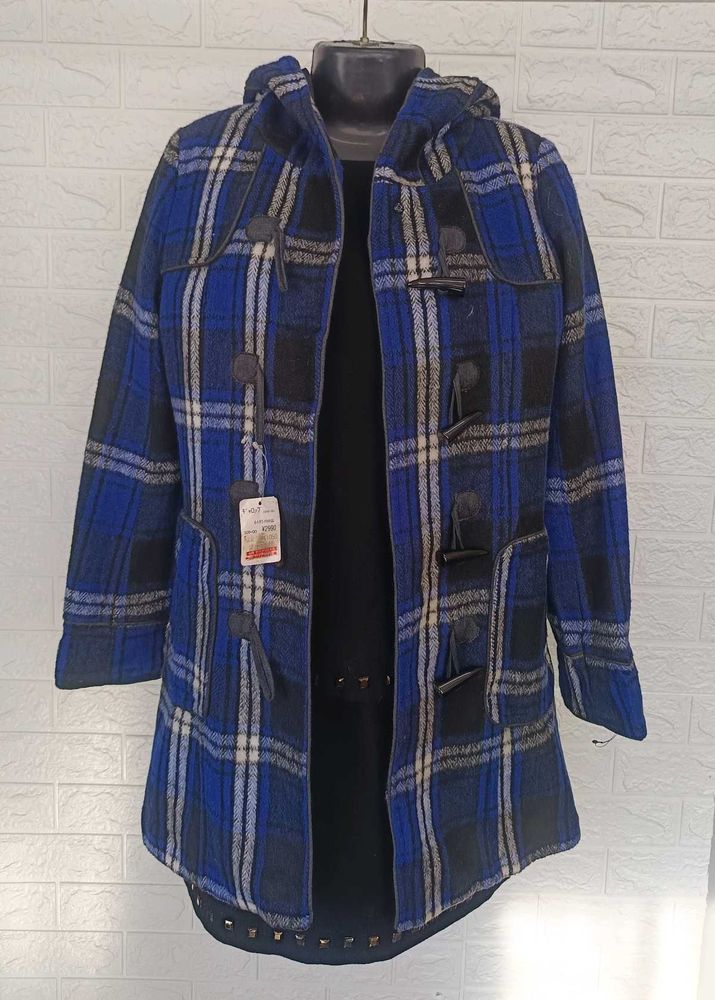 Imported Checkered Hooded Coat