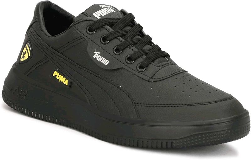 Men’s Lightweight Comfortable Laceup Black Sneake