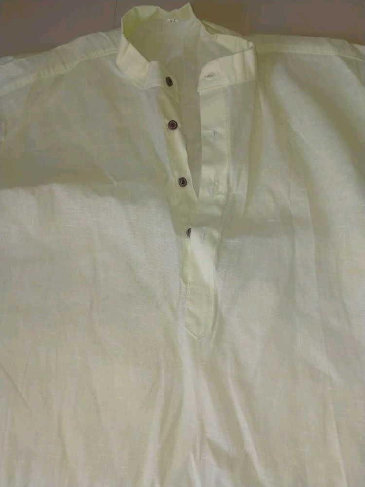 Men&#39;s Light Yellow Kurta