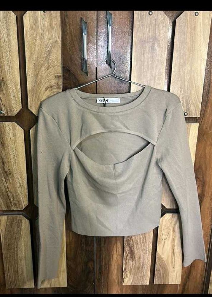 Zara Cutout Long Sleeve Top