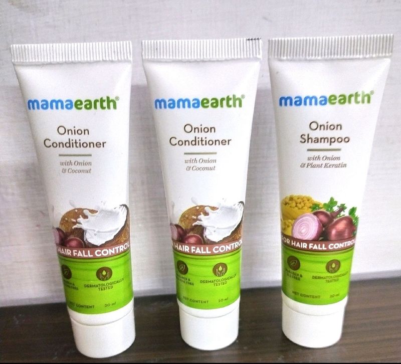 mama earth Onion Shampoo &amp; Conditioner Pack Of 2