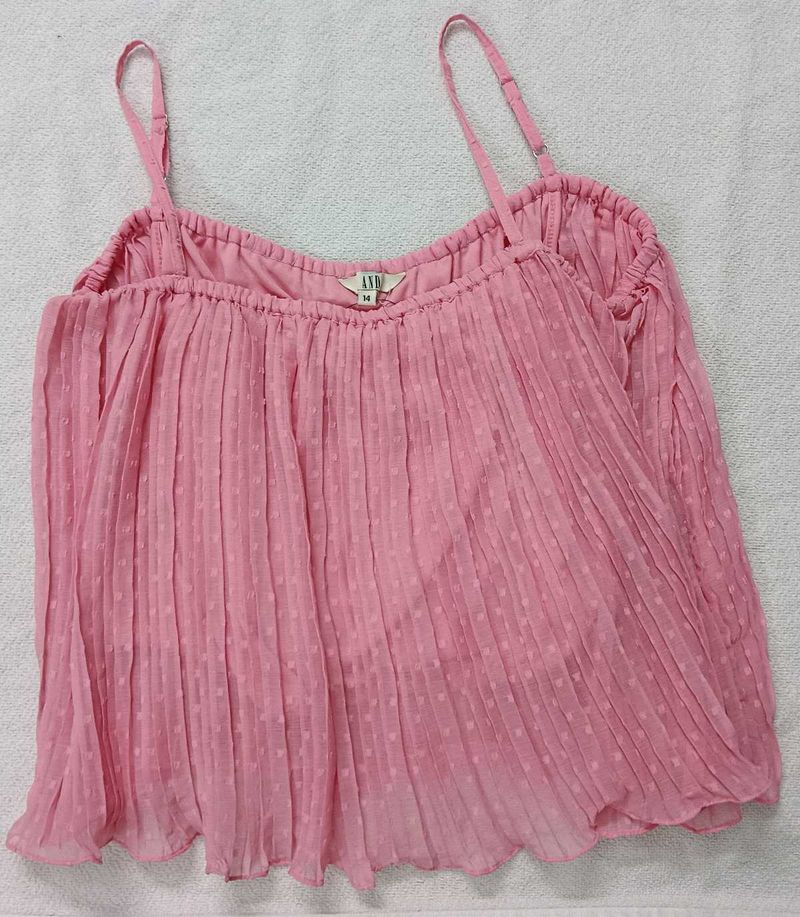AND Pink Pleated Cami Top