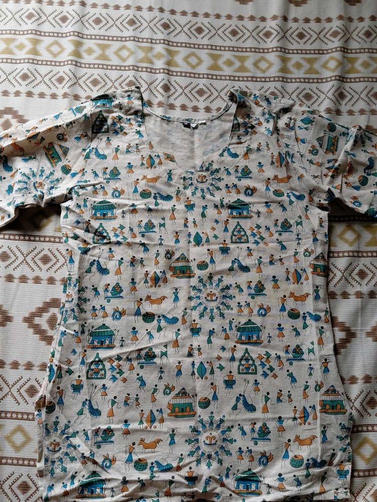 Ethnic Varli Print Top For Genz