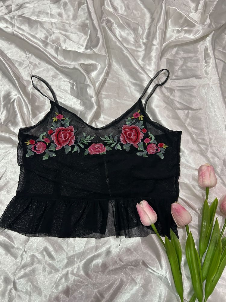 Floral Embroidered Cami Top