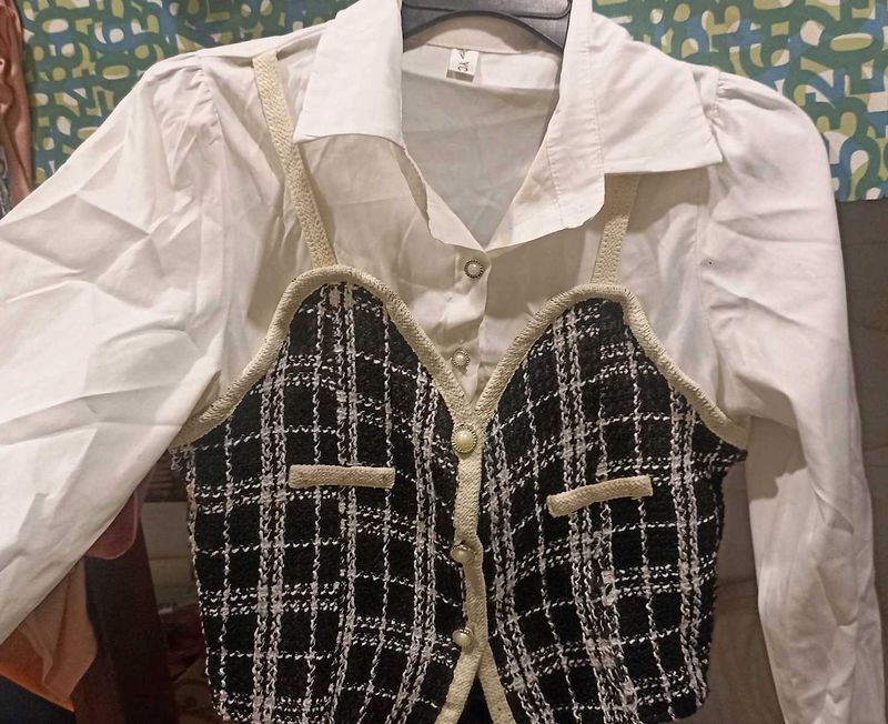 Black &amp; White Korean Aesthetic Top