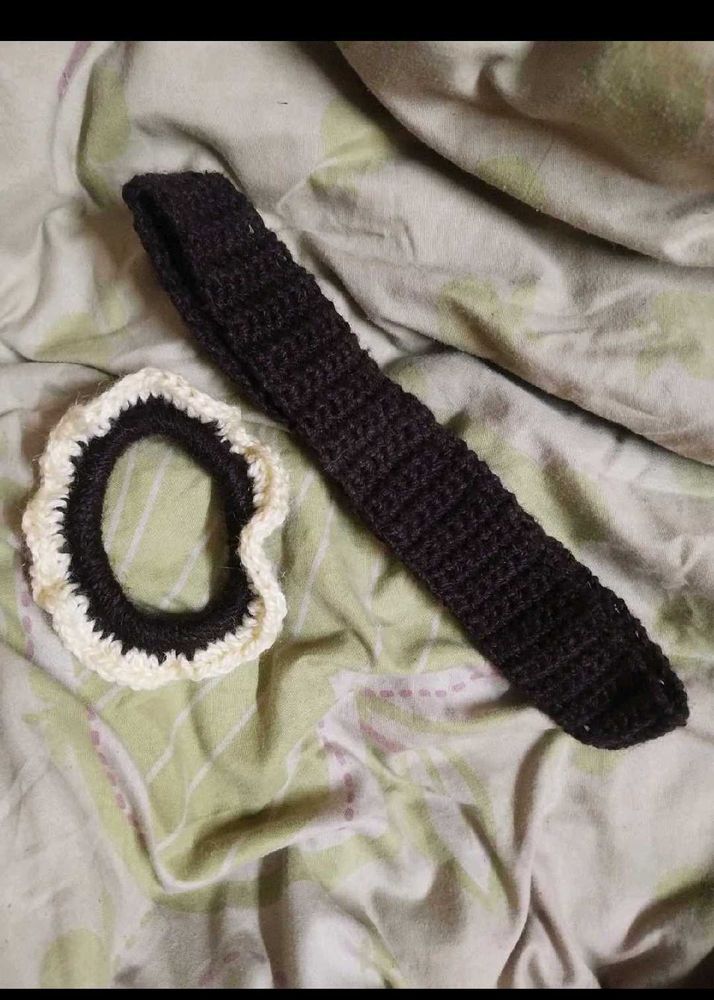 Crochet Hair Accessories- Headband &amp; Scrunchie