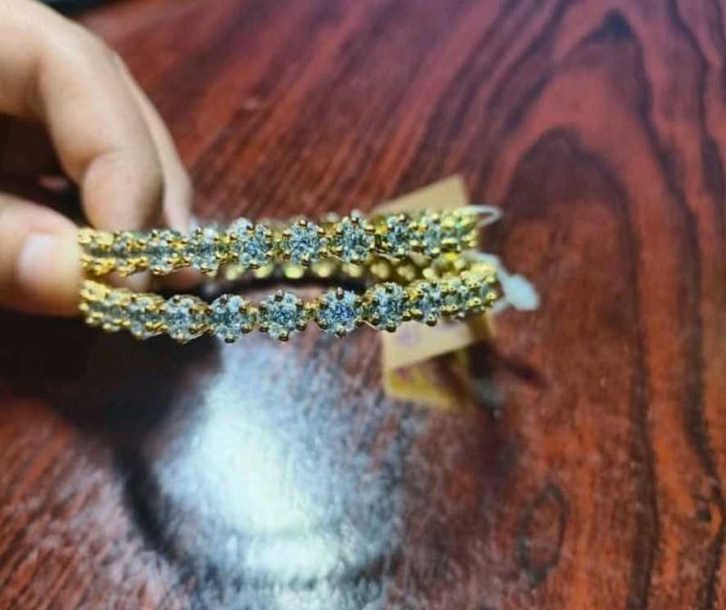 American Diamond AD Sparkling Bangle Set