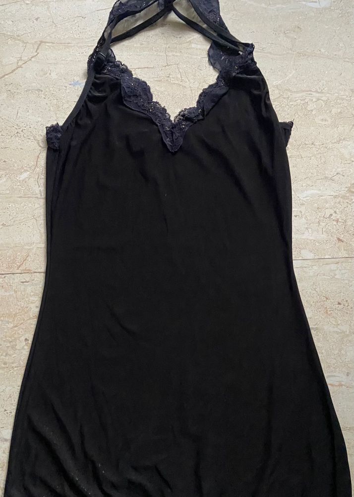 Black Lace Slip Dress