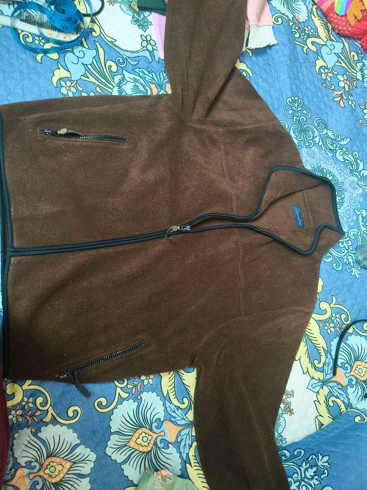 Brown Fleece Jacket for women in xl size