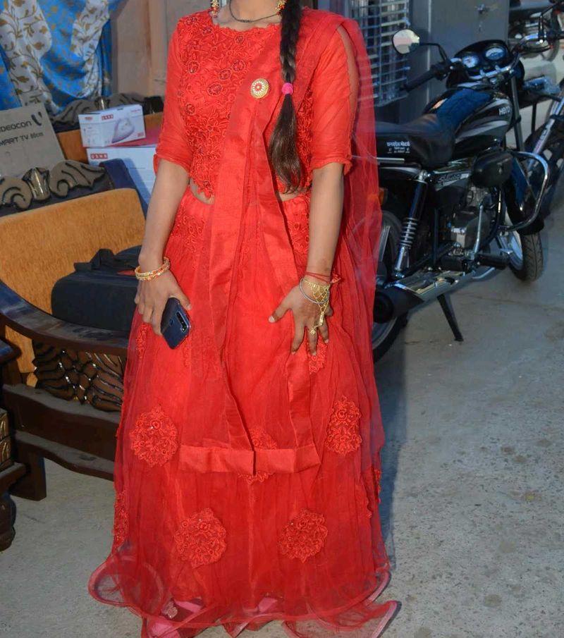 Red Lehenga For Women Like New