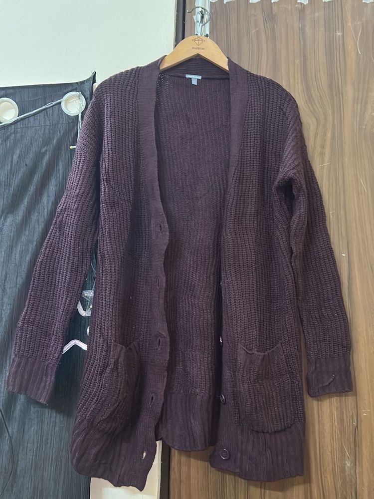 Stylish Plum Cardigan