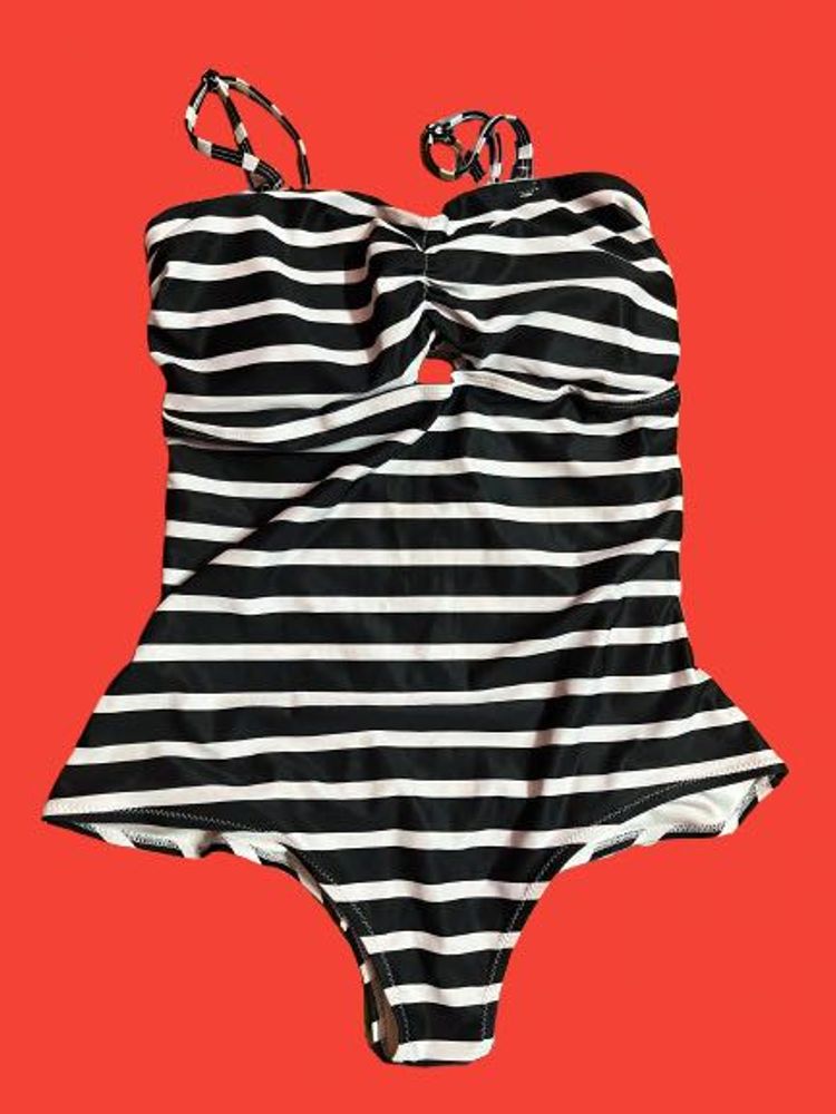 Striped One Piece Swimsuit