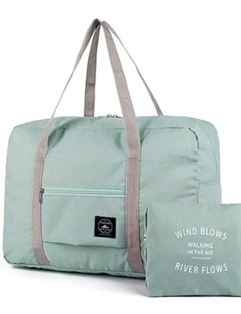 Mint Green Foldable Travel Duffel Bag
