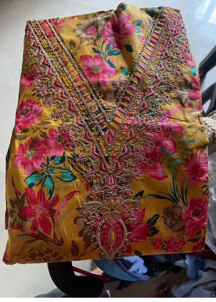Floral Embroidered Dress Material