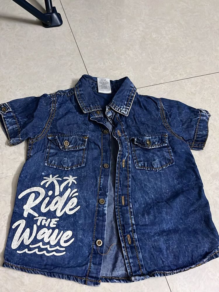 Denim &#39;Ride the Wave&#39; Shirt