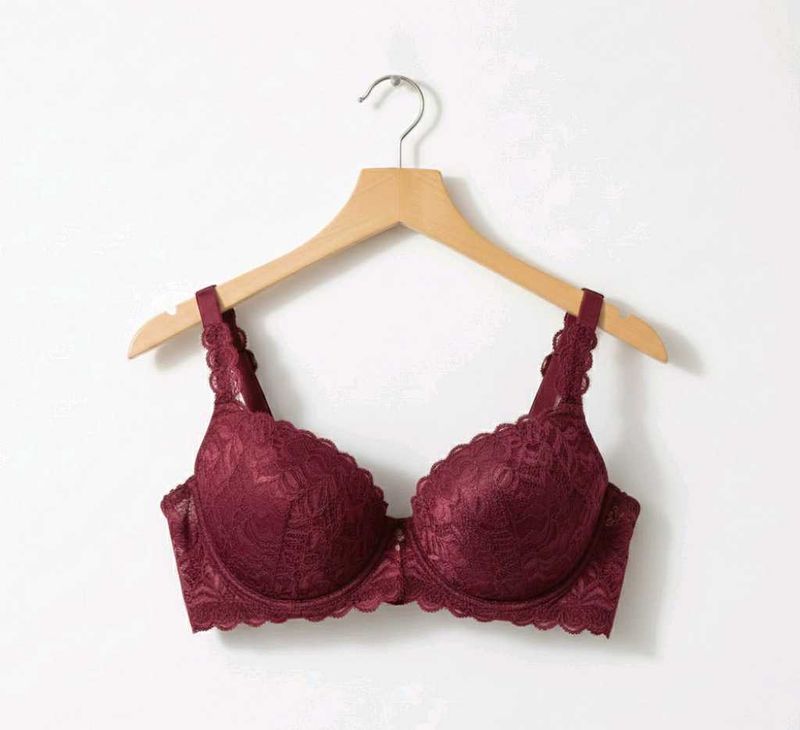 Burgundy Lace Bra