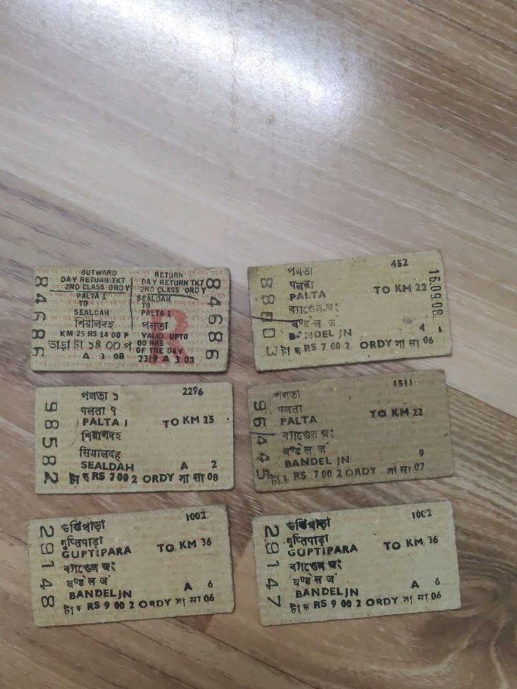 Vintage Indian Railway Train Tickets