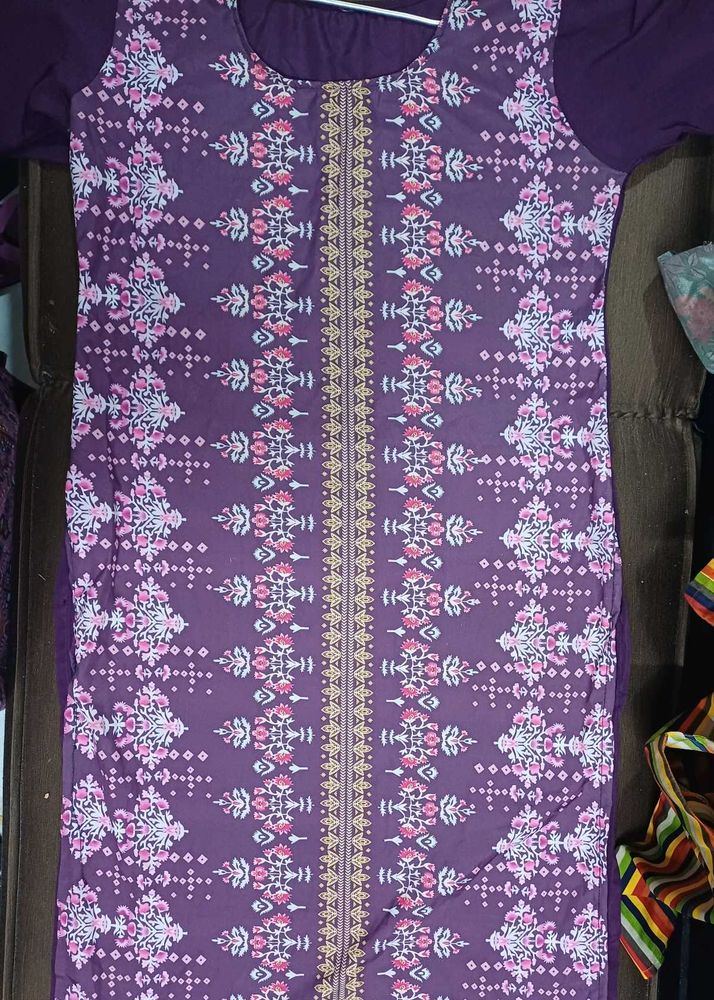 Elegant Purple Floral Kurta