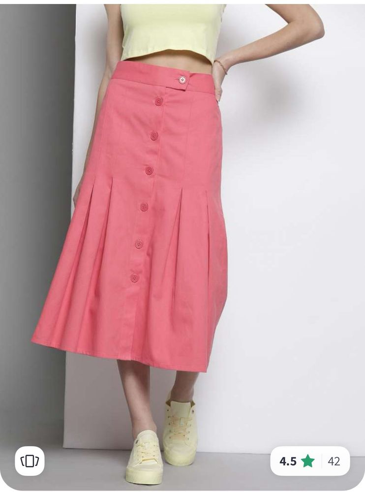 New‼️Korean Pink Pleated skirt