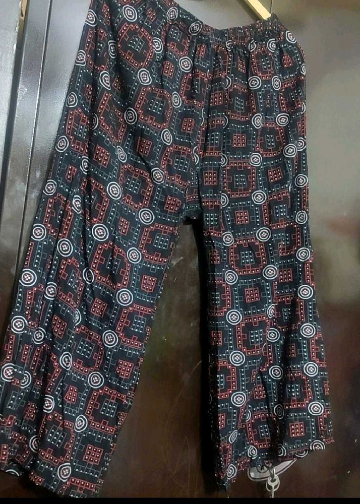 Black Color Printed Lower Pyjama For 30 Waist