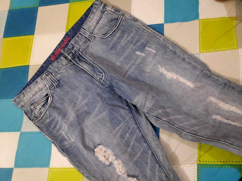 Distressed Denim Jeans