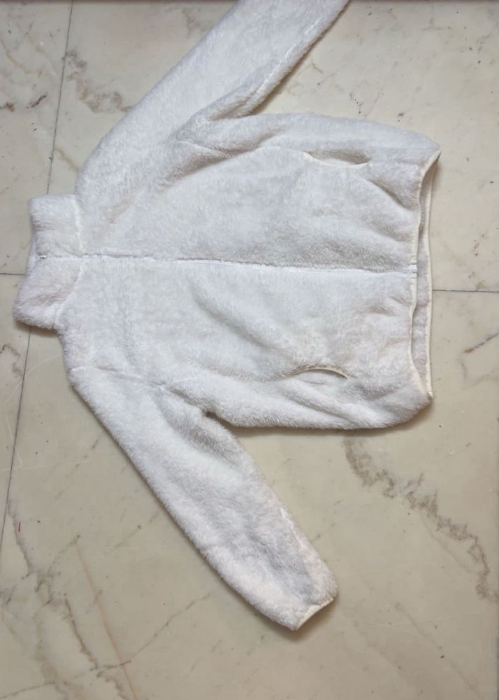 Cozy White Fleece Jacket