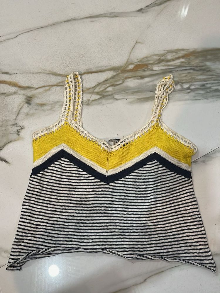 Striped Crochet Tank Top
