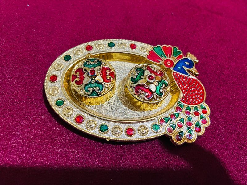 Decorative Pooja haldikumkumPeacock new wdt tag