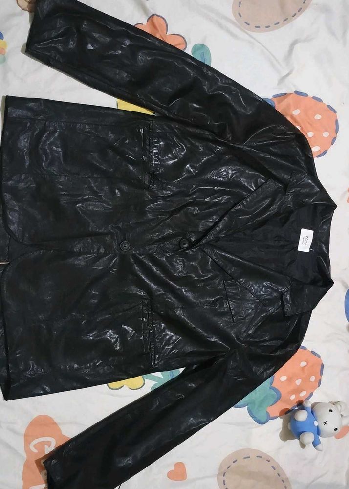 Vintage Black leather Blazer Jacket