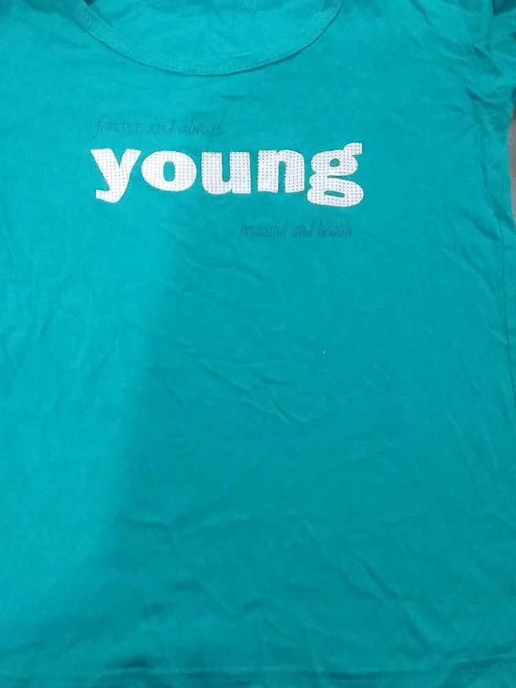 Turquoise &#39;Young&#39; Graphic Tee