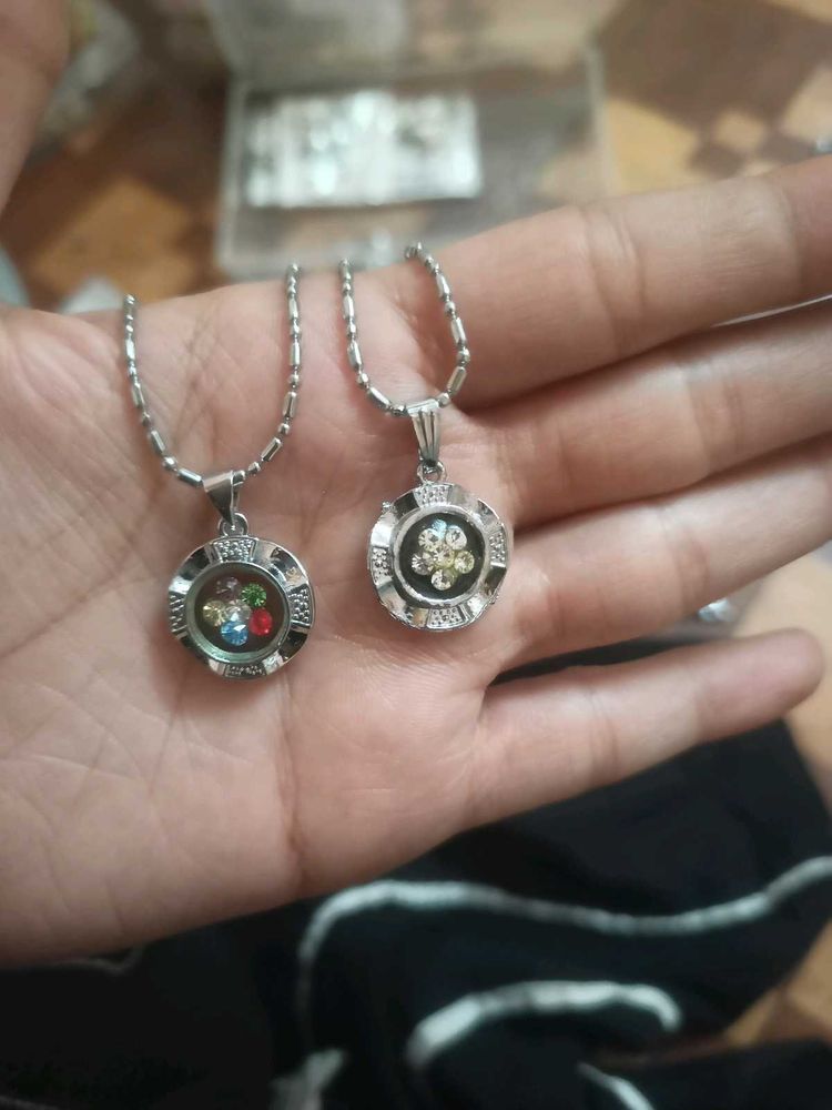 Silver Charm Pendants (Set of 2)