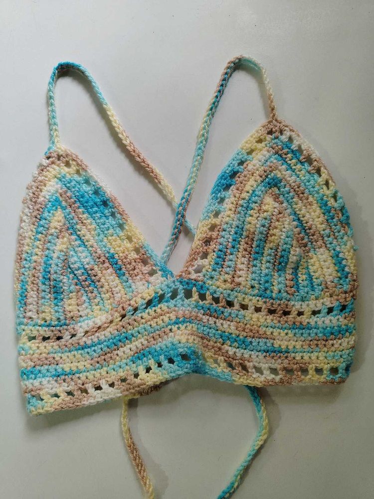 Crochet Bralette - Pastel Stripes