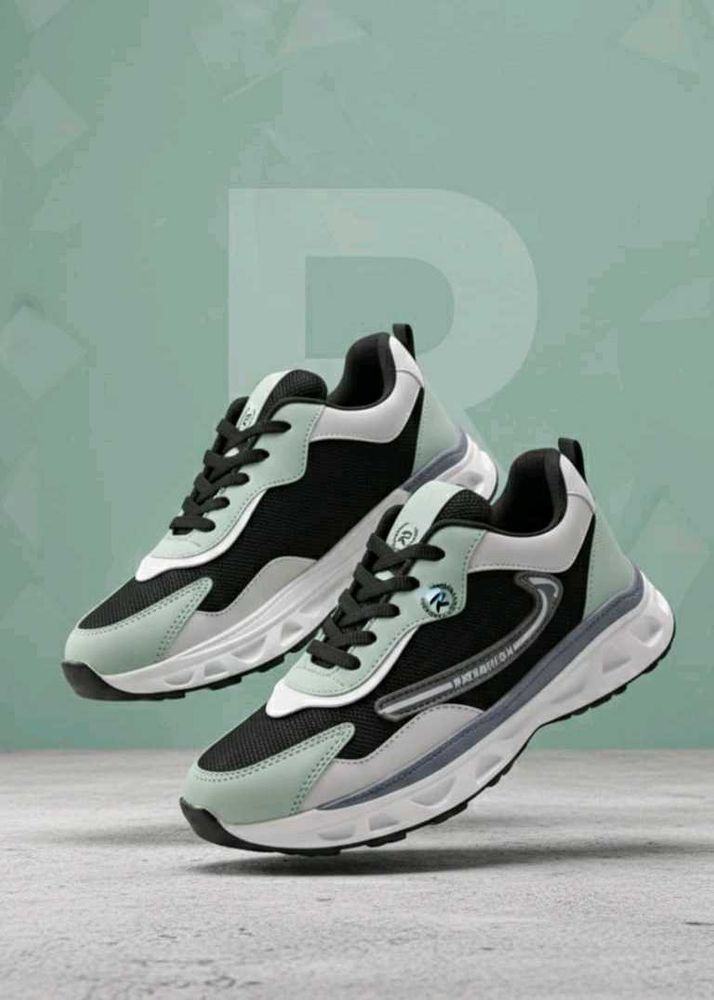 Stylish Black &amp; Mint Sneakers