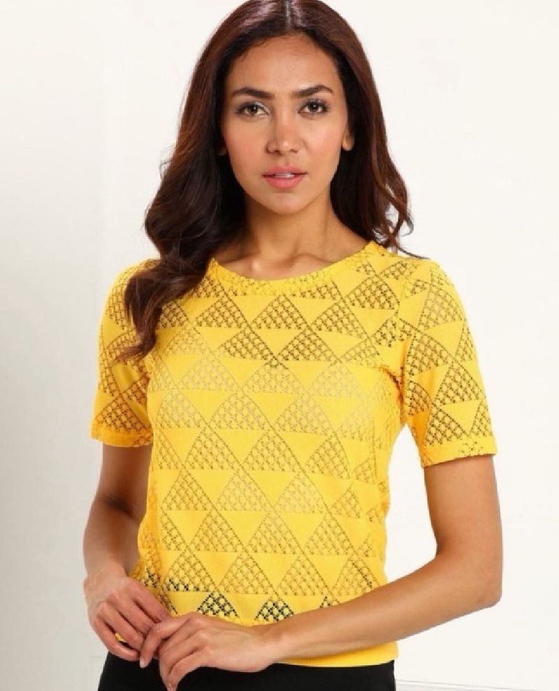 ONLY Casual Regular Sleeves SelfDesign WomenYellow