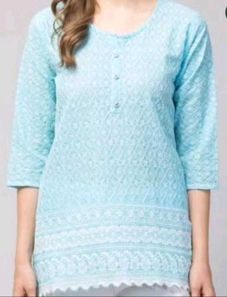 Chikankari Blue Embroidered