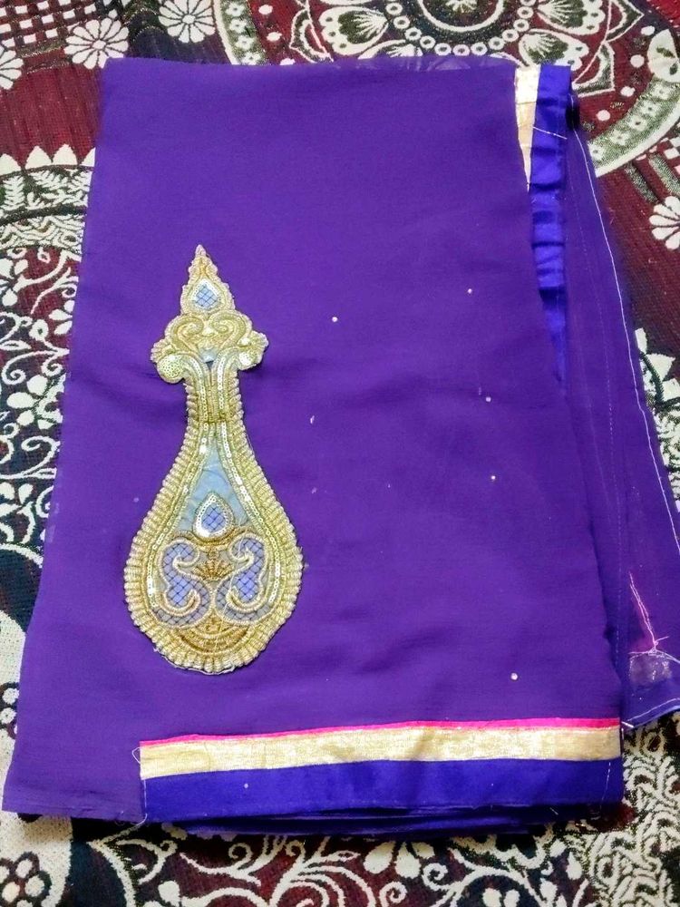 Purple Embellished Fabric