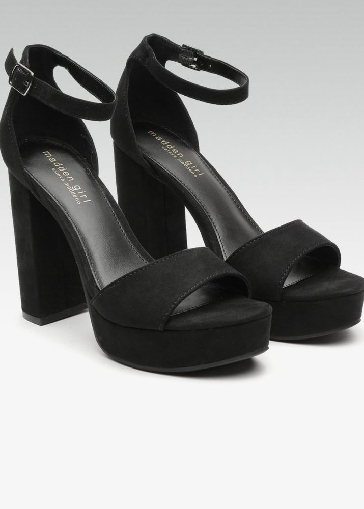 Black Open Toe High Heels