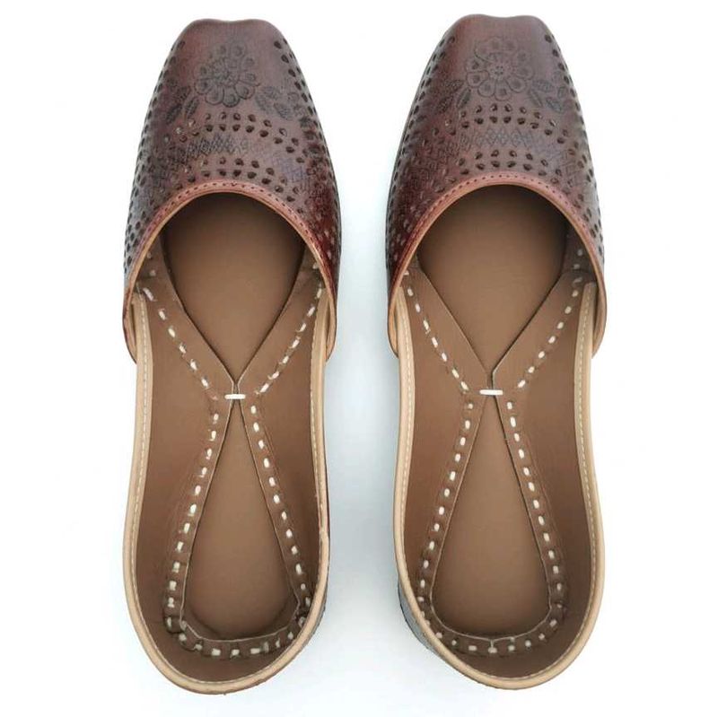 Punjabi Hand-Stitched Leather Jutti Size 7 UK