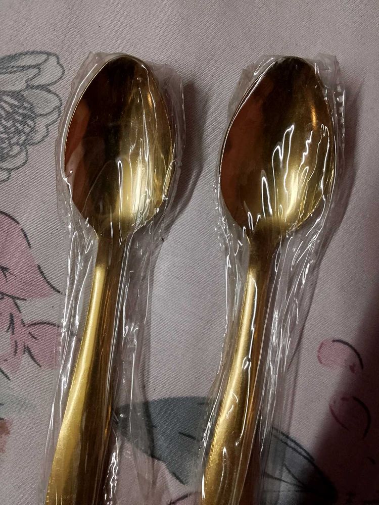 Premium Designer Golden Spoons Set