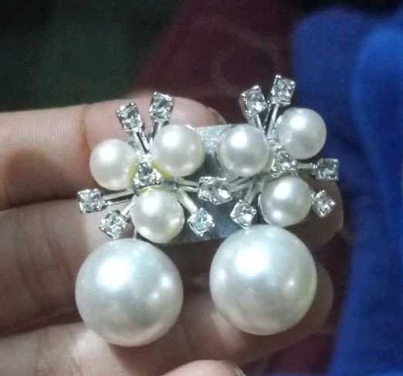 Pearl &amp; Crystal Statement Earrings