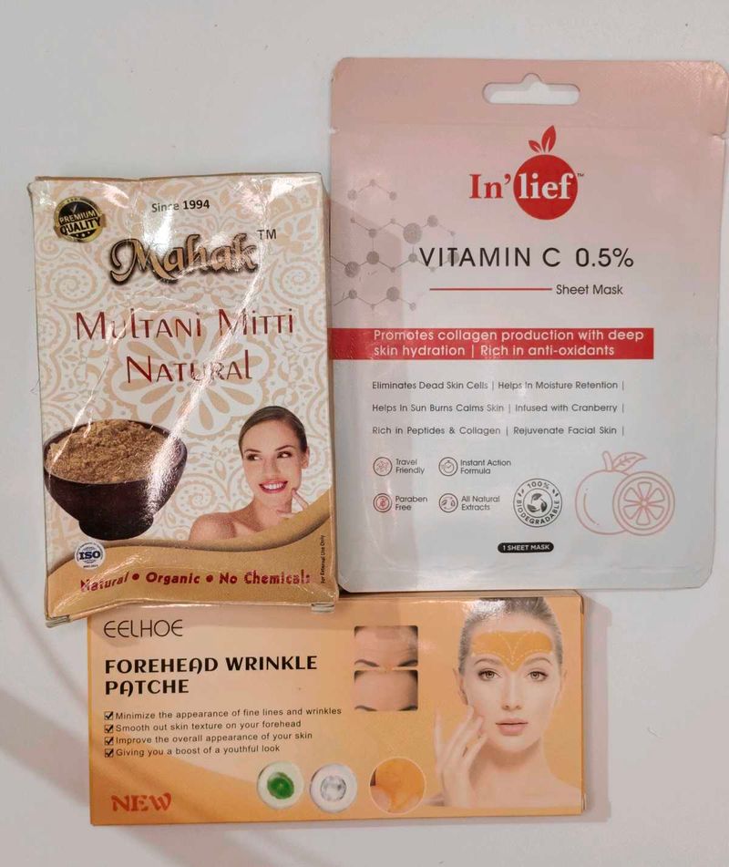 Skincare Bundle: Sheet Mask, Wrinkle Patch, &amp; More