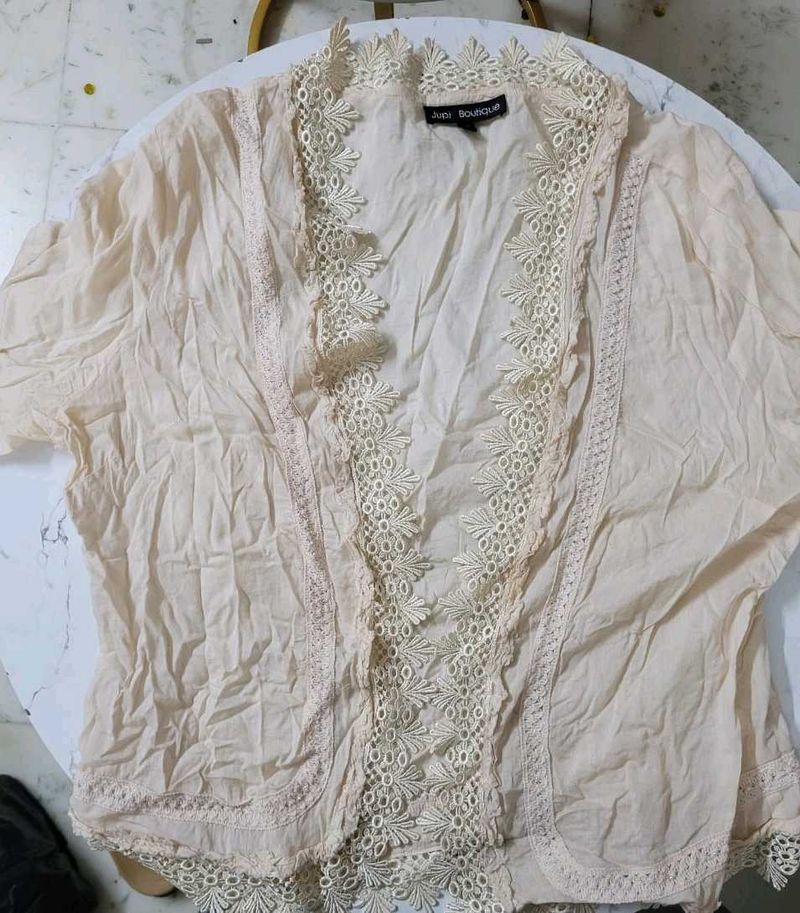 Lace Trim Shrug (size m/l)