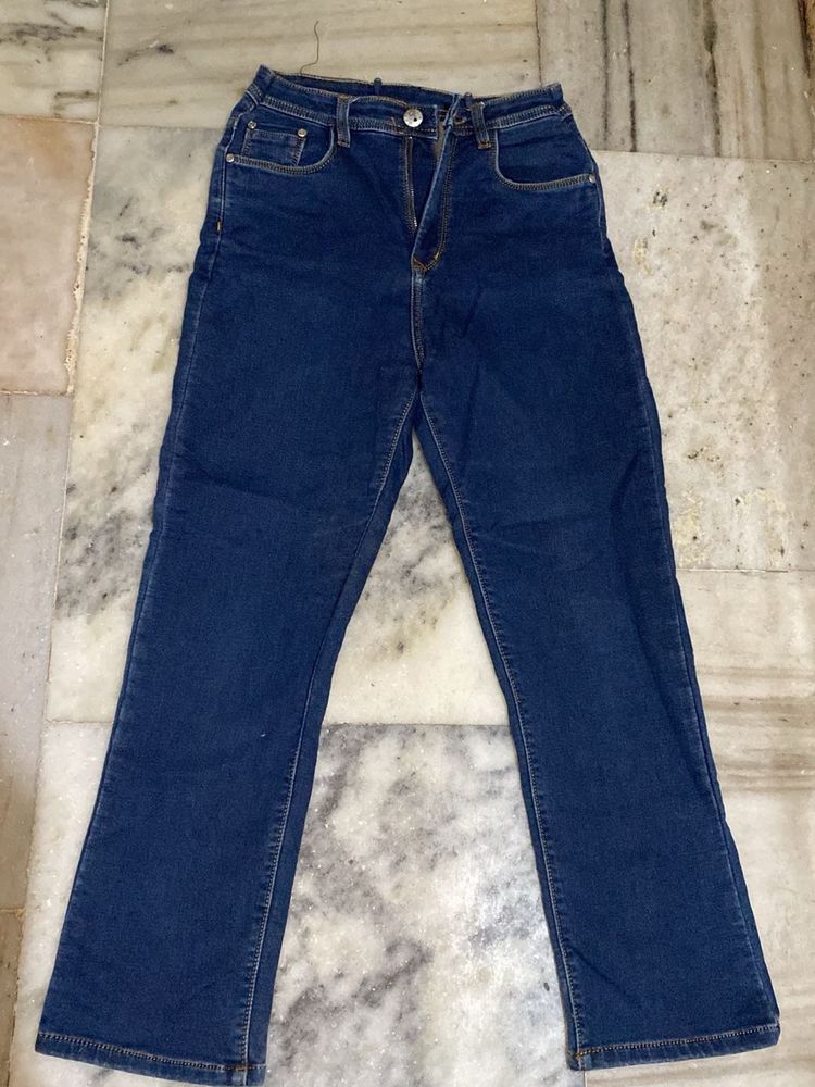 Dark Blue Straight Leg Jeans