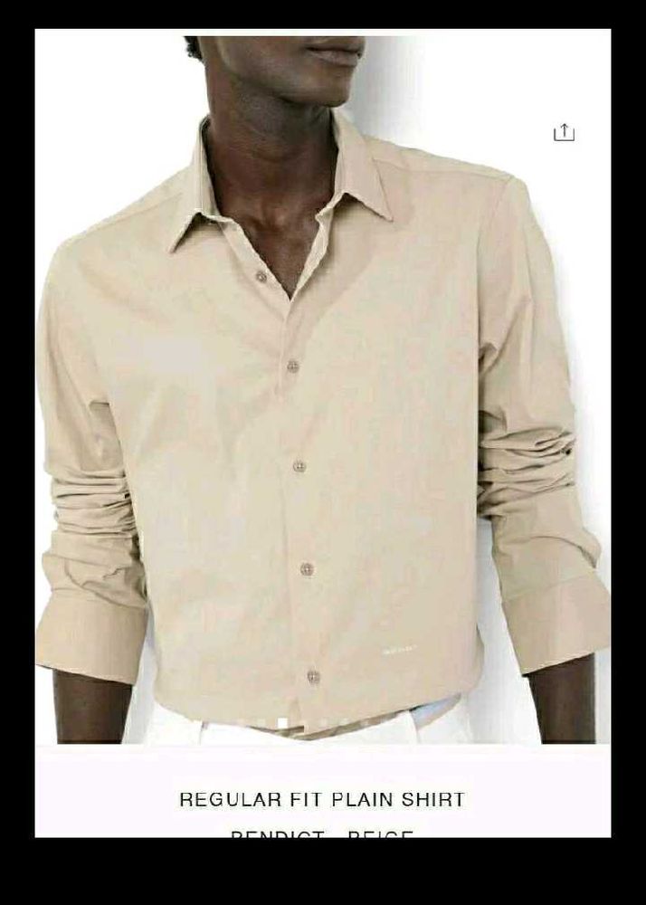 LAST PRICE RARE RABBIT Beige Regular Fit Shirt